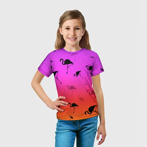 Детская футболка Фламинго / 3D-принт – фото 5