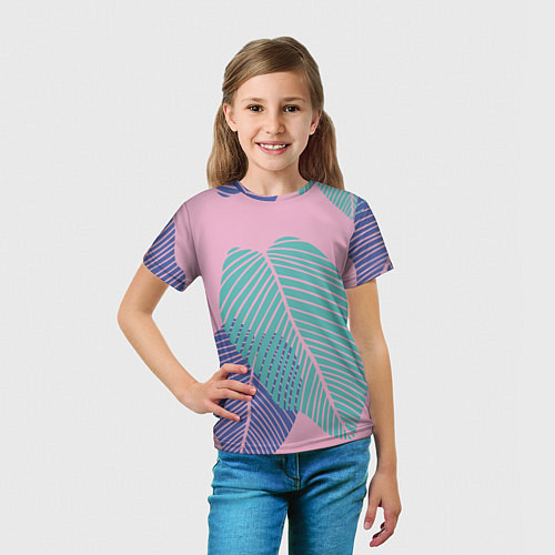 Детская футболка Арт листья / 3D-принт – фото 5