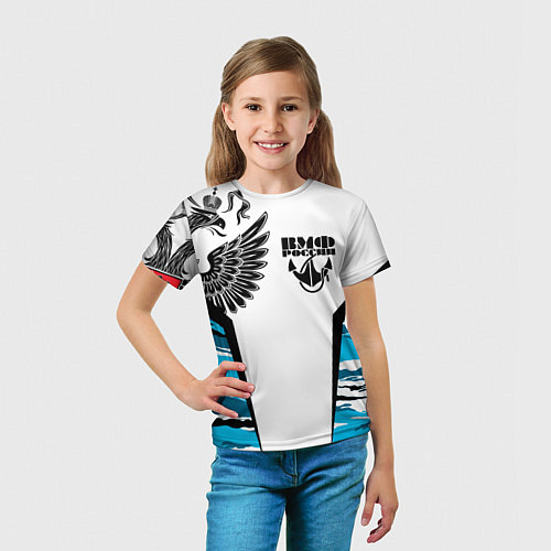 Детская футболка ВМФ России камуфляж / 3D-принт – фото 5
