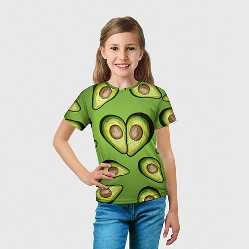 Детская футболка Люблю авокадо / 3D-принт – фото 5