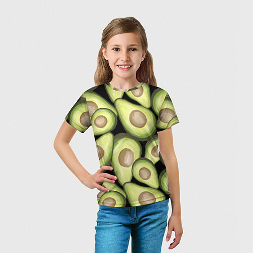 Детская футболка Avocado background / 3D-принт – фото 5