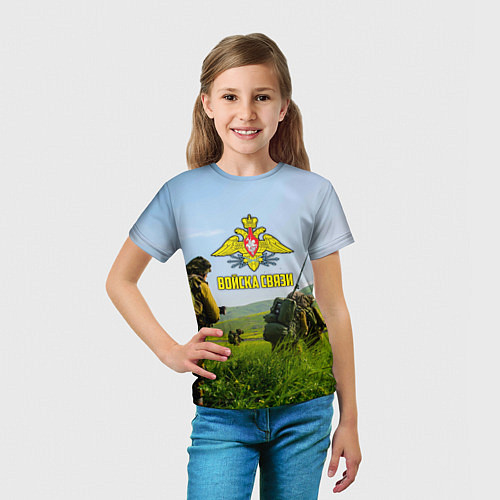 Детская футболка Войска связи / 3D-принт – фото 5