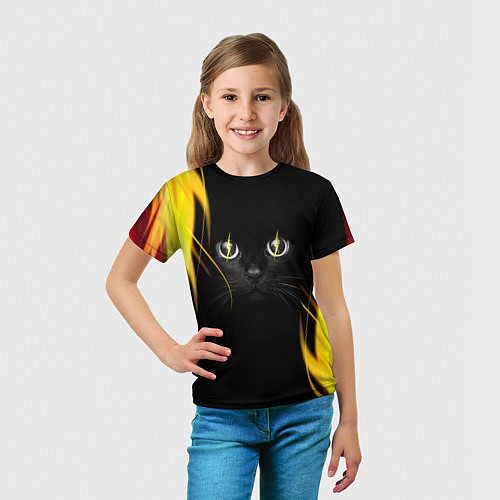 Детская футболка Грозовой кошак / 3D-принт – фото 5