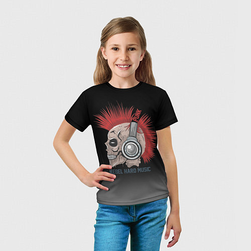 Детская футболка Rebel hard music / 3D-принт – фото 5