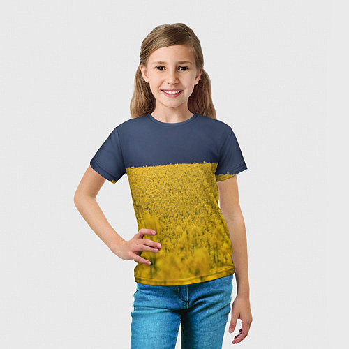 Детская футболка Рапсовое поле / 3D-принт – фото 5