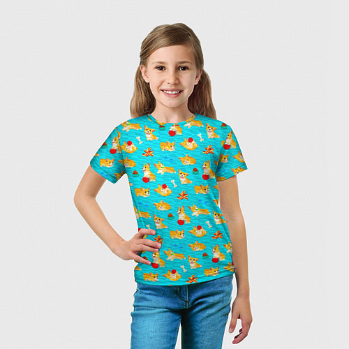 Детская футболка Корги / 3D-принт – фото 5
