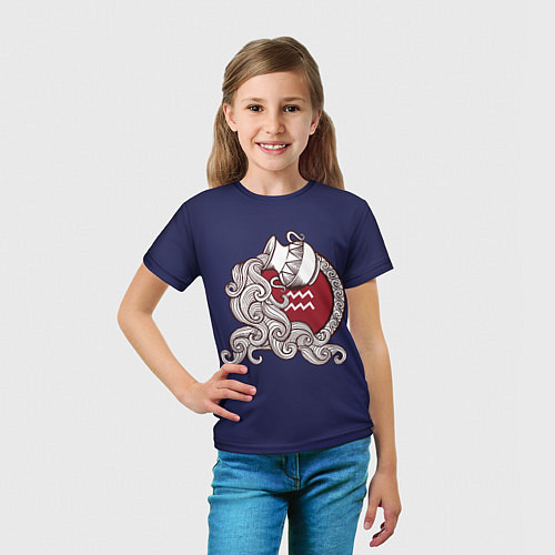 Детская футболка Водолей Знак Зодиака / 3D-принт – фото 5