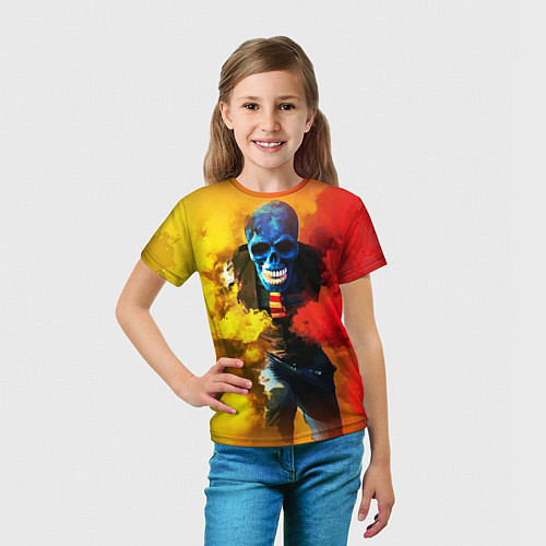 Детская футболка Череп в дыму / 3D-принт – фото 5