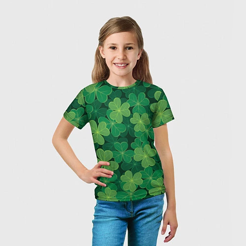 Детская футболка Ирландский клевер / 3D-принт – фото 5