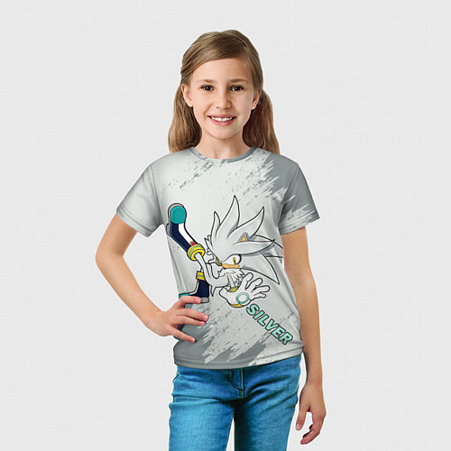 Детская футболка SONIC SILVER / 3D-принт – фото 5