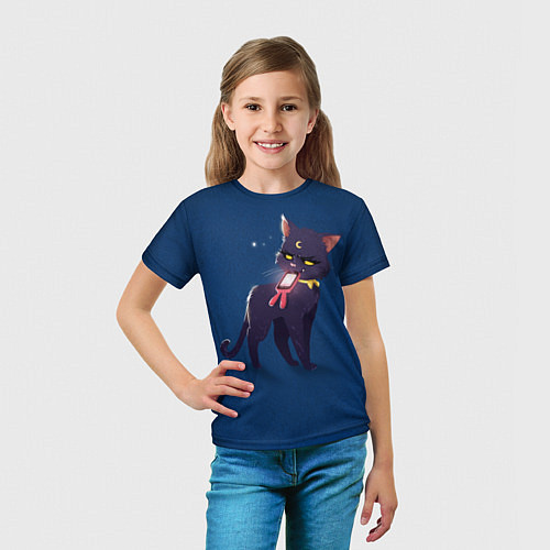 Детская футболка КИСА С ТЕЛЕФОНОМ / 3D-принт – фото 5
