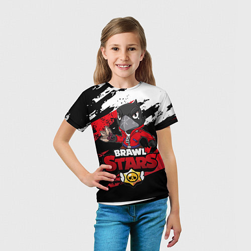 Детская футболка BRAWL STARS CROW / 3D-принт – фото 5