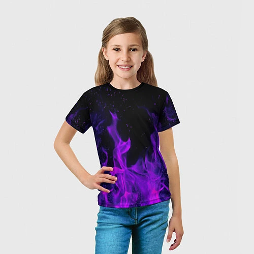 Детская футболка ФИОЛЕТОВЫЙ ОГОНЬ / 3D-принт – фото 5