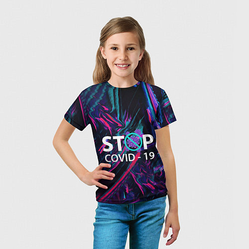 Детская футболка Стоп covid-19 / 3D-принт – фото 5