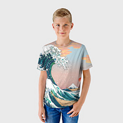 Футболка детская Большая волна в канагаве, цвет: 3D-принт — фото 2
