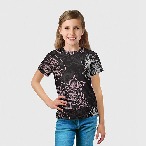 Детская футболка Цветочный узор / 3D-принт – фото 5