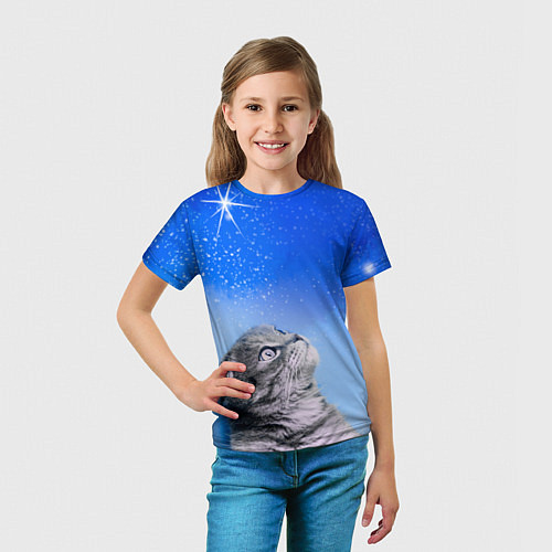 Детская футболка Кот и космос / 3D-принт – фото 5