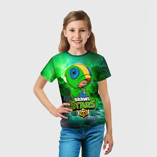 Детская футболка Space Leon Brawl Stars / 3D-принт – фото 5