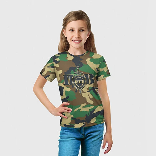Детская футболка Пограничные Войска камуфляж / 3D-принт – фото 5
