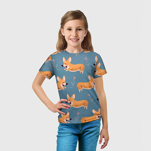 Детская футболка Корги с бабочкой / 3D-принт – фото 5