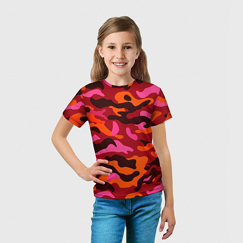 Детская футболка CAMOUFLAGE RED / 3D-принт – фото 5