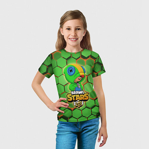 Детская футболка Leon Brawl Stars / 3D-принт – фото 5