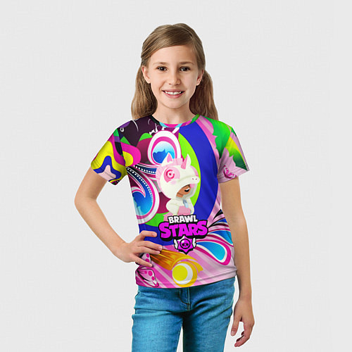Детская футболка BRAWL STARS:LEON UNICORN / 3D-принт – фото 5