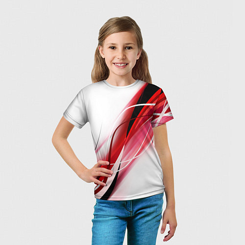 Детская футболка GEOMETRY STRIPES RED / 3D-принт – фото 5