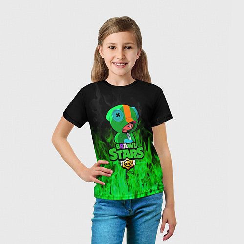 Детская футболка Леон из Бравл Старс / 3D-принт – фото 5