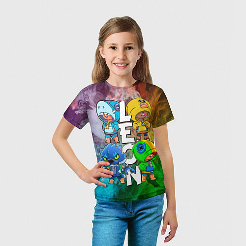 Детская футболка Brawl Stars Leon Quattro / 3D-принт – фото 5