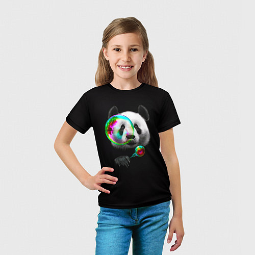 Детская футболка Панда и мыльный пузырь / 3D-принт – фото 5