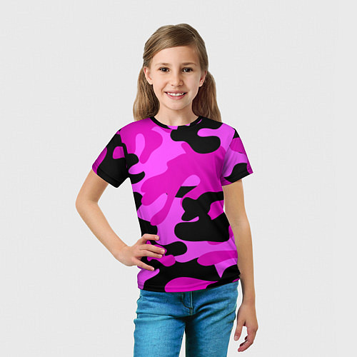 Детская футболка Цветной камуфляж / 3D-принт – фото 5