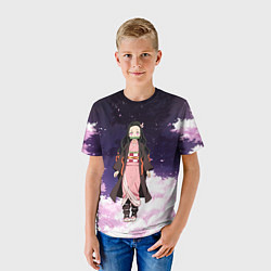 Футболка детская Незуко, цвет: 3D-принт — фото 2