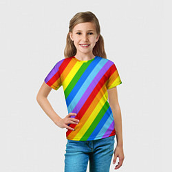 Футболка детская РАДУЖНЫЕ ЛИНИИ, цвет: 3D-принт — фото 2