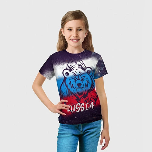 Детская футболка Russia Bear / 3D-принт – фото 5