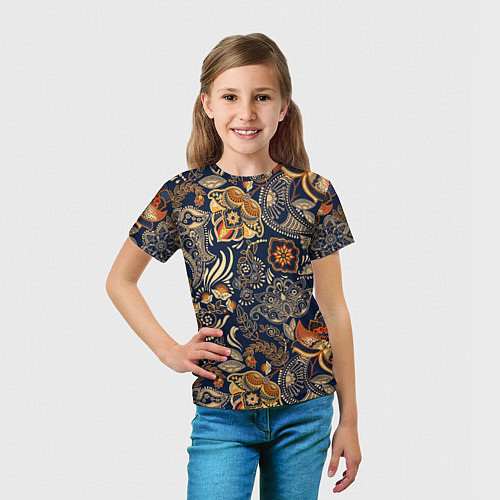 Детская футболка Узор орнамент цветы этно / 3D-принт – фото 5
