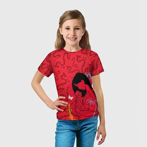 Детская футболка Mulan on Mushu Patten / 3D-принт – фото 5