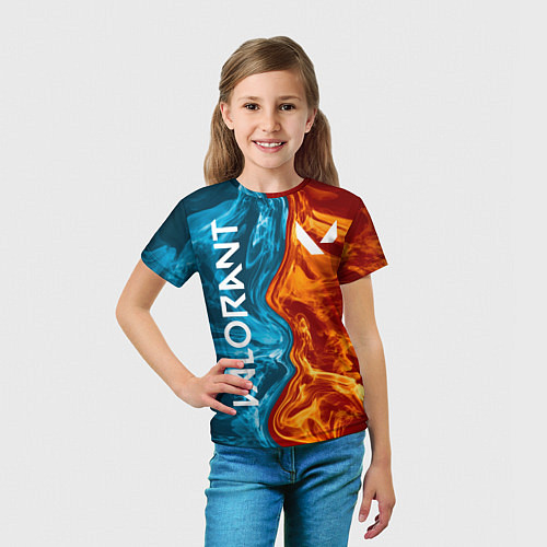 Детская футболка Valorant Огонь и вода / 3D-принт – фото 5