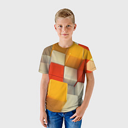 Футболка детская КУБЫ 3D, цвет: 3D-принт — фото 2