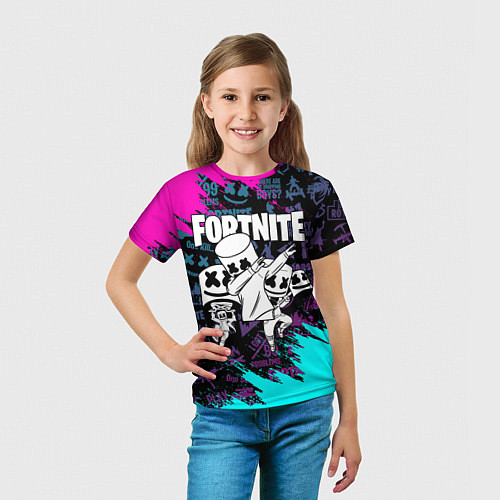 Детская футболка FORTNITE x MARSHMELLO / 3D-принт – фото 5
