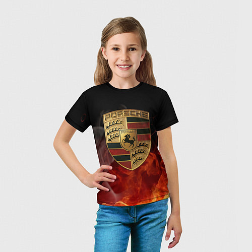 Детская футболка PORSCHE ПОРШЕ / 3D-принт – фото 5