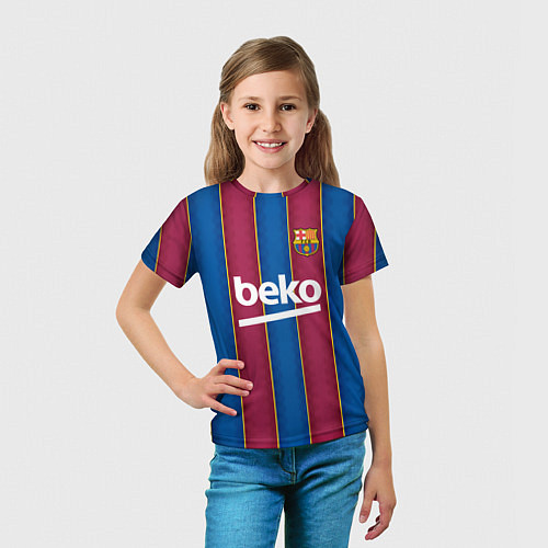 Детская футболка FC Barcelona 2021 / 3D-принт – фото 5