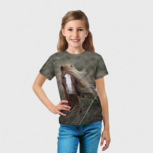 Детская футболка Конь / 3D-принт – фото 5