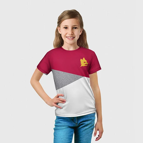 Детская футболка AS Roma Red Design 2122 / 3D-принт – фото 5