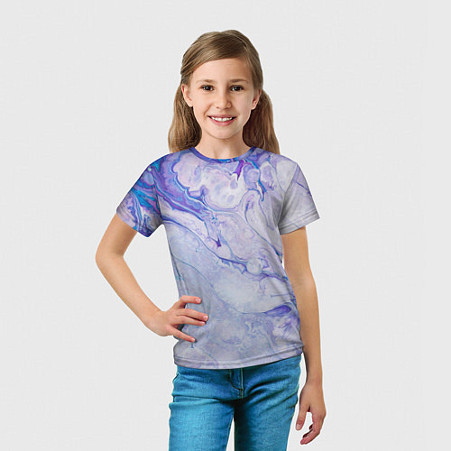 Детская футболка Разводы сиреневой краской / 3D-принт – фото 5