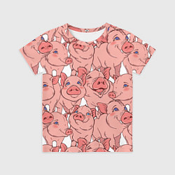 Футболка детская Свиньи, цвет: 3D-принт