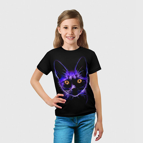 Детская футболка Дикая кошка / 3D-принт – фото 5