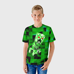 Футболка детская Minecraft creeper, цвет: 3D-принт — фото 2