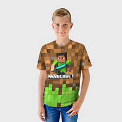 Футболка детская Minecraft logo heroes, цвет: 3D-принт — фото 2