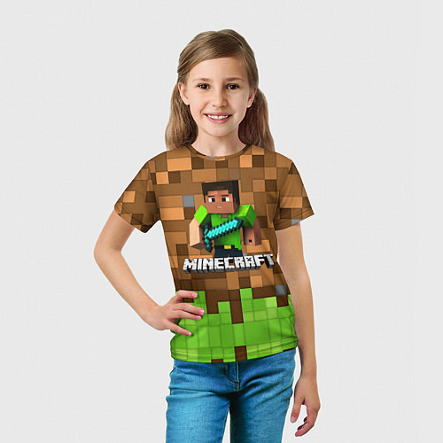 Детская футболка Minecraft logo heroes / 3D-принт – фото 5